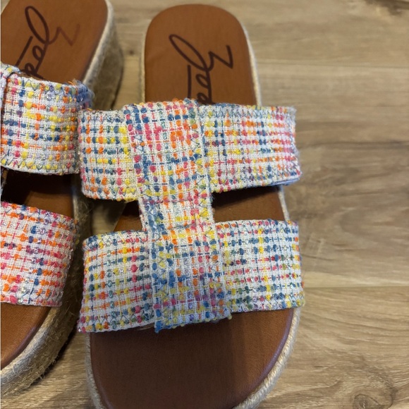 Zodiac Multicolor Tweed Slide Sandals - Picture 2 of 4